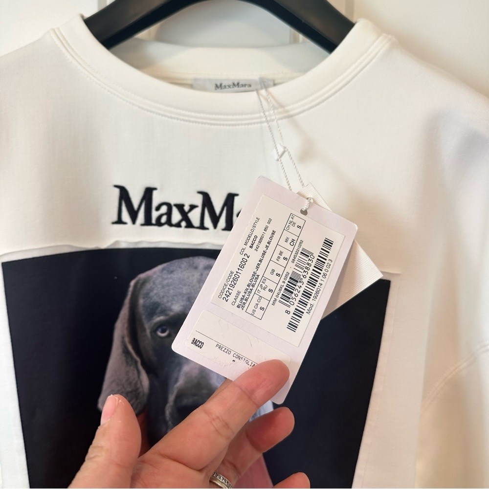NWT MAX MARA X William Wegman Bacco Sweatshirt Size Small US4/6 Spring/ Fall - Picture 12 of 16